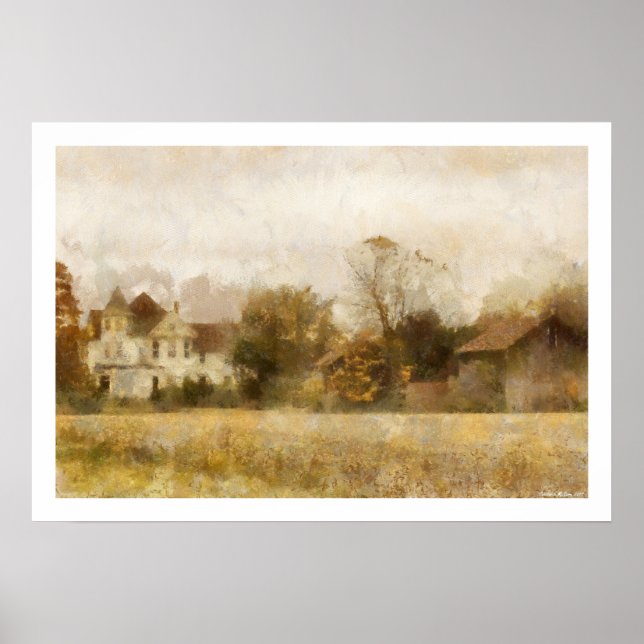 Farmhouse Landscape Poster Print (Front)