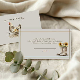 Farmhouse Little Chick Diaper Raffle Enclosure Card