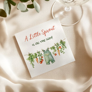 Farmhouse Little Sprout Clothesline Baby Shower Napkin