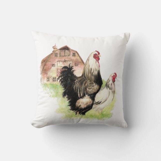 Farmhouse Modern Minimalistic Chicken Barn Farm  Throw Pillow (Front)