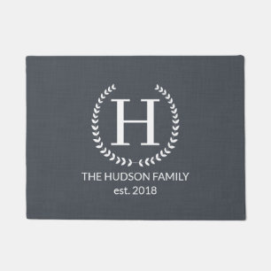 Farmhouse Monogram Navy Doormat
