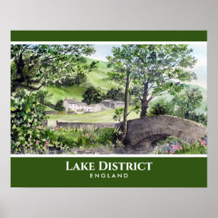 Farmhouse near Thirlmere Lake District England Poster