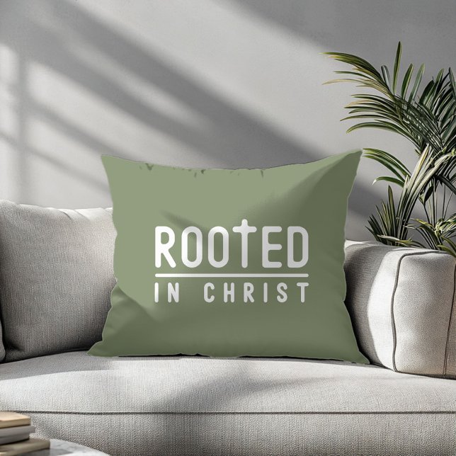 Farmhouse Olive Green Christian Throw Pillow (Creator Uploaded)