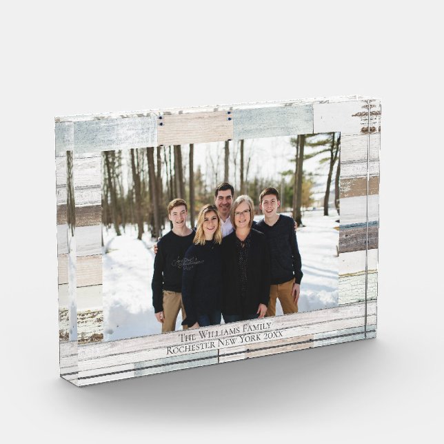 Farmhouse Personalized Name Photo Acrylic Block (Left)