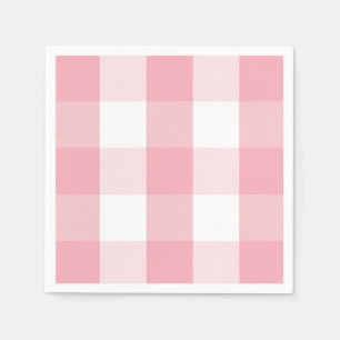 Farmhouse pink white buffalo check napkins