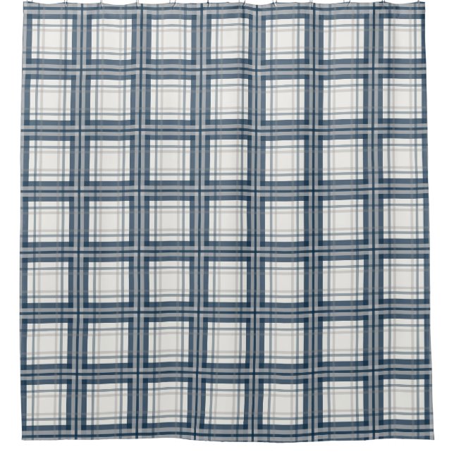 Farmhouse Plaid, Navy Blue, Slate, Grey, Cream (Front)