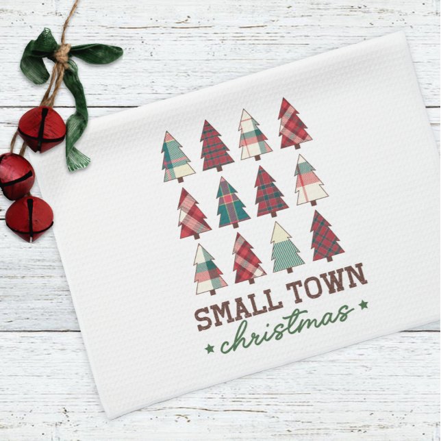 Farmhouse Plaid Tree Small Town Christmas  Kitchen Towel (Creator Uploaded)