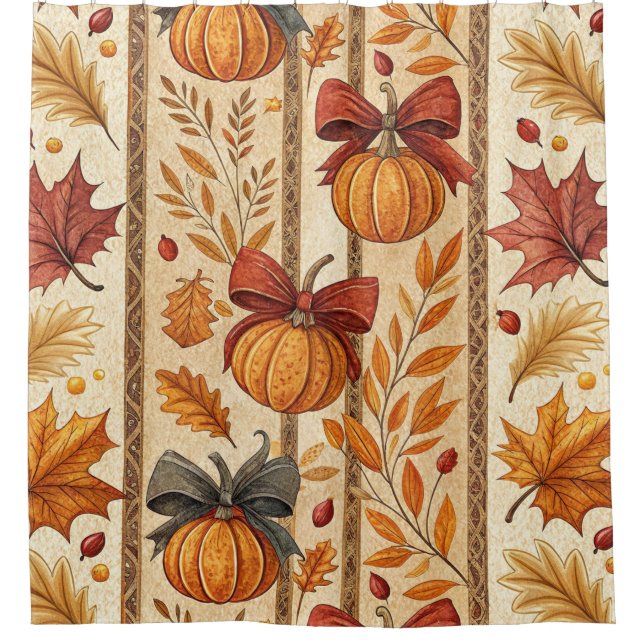 Farmhouse Pumpkin Bow Autumn Pattern (Front)