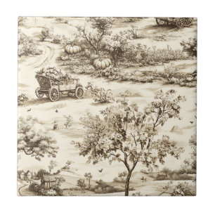 Farmhouse Pumpkin Harvest Countryside Toile (2) Tile