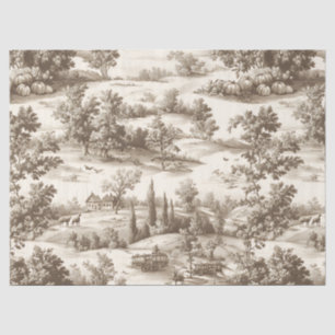 Farmhouse Pumpkin Harvest Countryside Toile (5) Tissue Paper