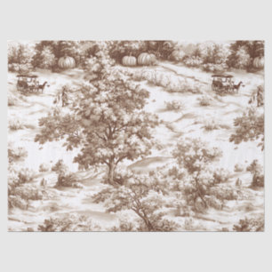 Farmhouse Pumpkin Harvest Countryside Toile (7) Tissue Paper