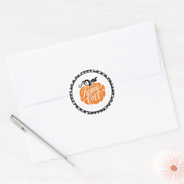 Farmhouse Pumpkin Patch Classic Round Sticker (Envelope)