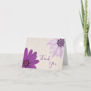 Farmhouse Purple Daisies   Carte de remerciements 