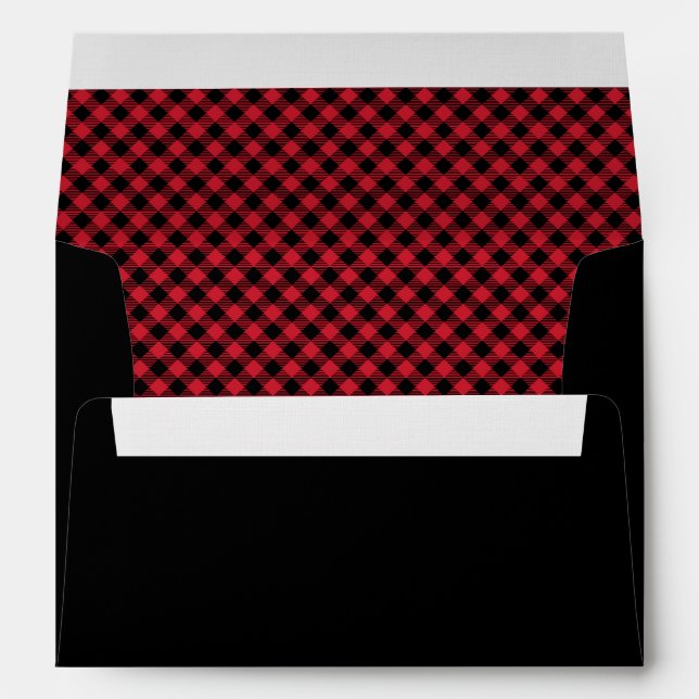 Farmhouse Red Buffalo Plaid Envelope (Back (Bottom))
