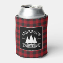 Farmhouse Red Buffalo Plaid Family Name