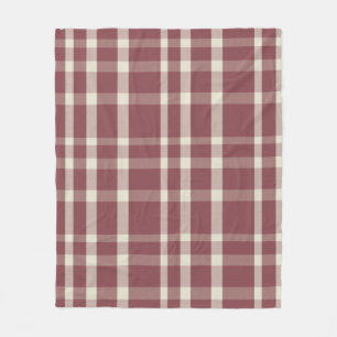 Farmhouse Red Cream Plaid Fleece Blanket