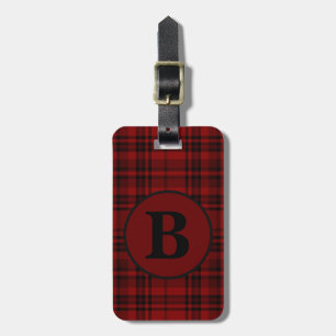 FARMHOUSE RED GINGHAM CHECKERED PLAID LUGGAGE TAG