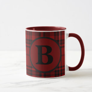FARMHOUSE RED GINGHAM CHECKERED PLAID  MUG
