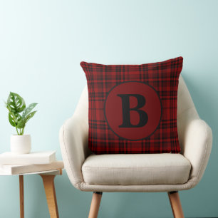 FARMHOUSE RED GINGHAM CHECKERED PLAID THROW PILLOW