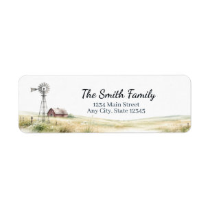 Farmhouse Return Address Labels Personalized