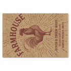 Farmhouse Rooster Burlap Look Tissue Paper