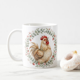 Farmhouse Rooster Watercolor Art Coffee Mug