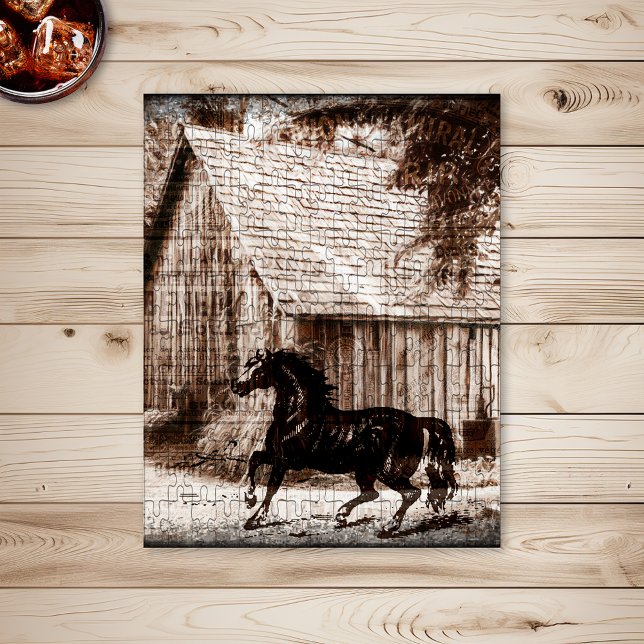 Farmhouse Rustic Barn Horse Jigsaw Puzzle (Creator Uploaded)