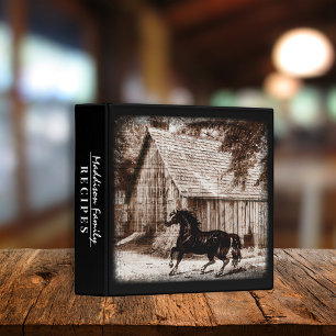 Farmhouse Rustic Barn Horse Recipe Book Binder