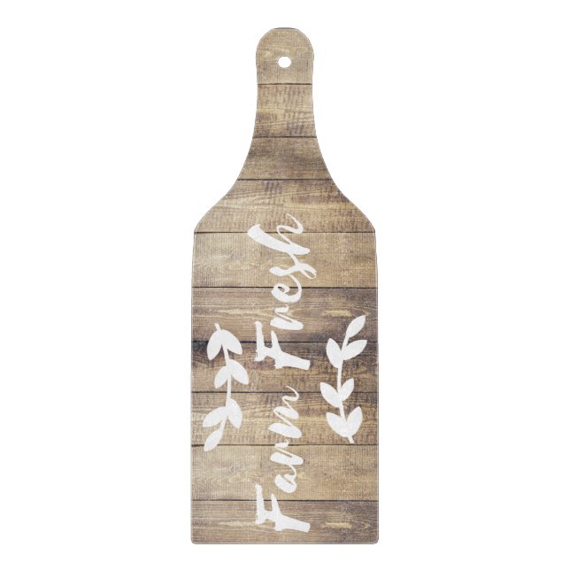 Farmhouse Rustic Barn Wood  Farm Fresh Cutting Board (Front)