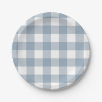Farmhouse Rustic Blue Grey Buffalo Plaid Square