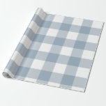 Farmhouse Rustic Blue Grey Buffalo Plaid Square Wrapping Paper<br><div class="desc">custom wrapping paper</div>