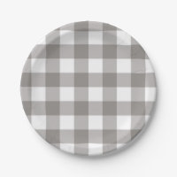 Farmhouse Rustic Grey & White Buffalo Plaid Square