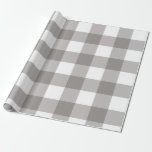 Farmhouse Rustic Grey & White Buffalo Plaid Square Wrapping Paper<br><div class="desc">custom wrapping paper</div>