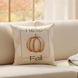 Farmhouse Rustic Pumpkin Fall Home Decor Accent Throw Pillow