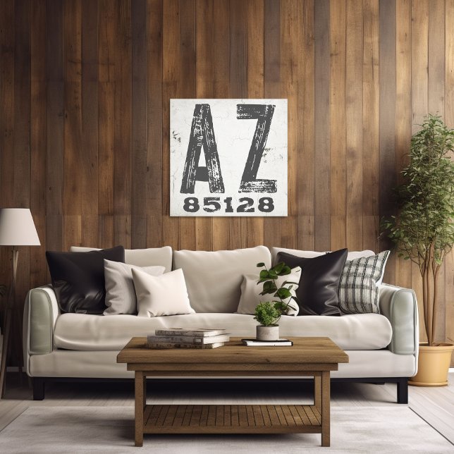 Farmhouse Rustic State Zip Code Arizona Canvas Print (Creator Uploaded)