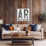 Farmhouse Rustic State Zip Code Arkansas Canvas Print<br><div class="desc">This rustic sign is a simple way to display your love for home. The zip code can be personalized with any zip code in the state. Makes a great gift. Created by Simply Farmhouse Press.</div>