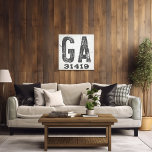 Farmhouse Rustic State Zip Code Georgia Canvas Print<br><div class="desc">This rustic sign is a simple way to display your love for home. The zip code can be personalized with any zip code in the state. Makes a great gift. Created by Simply Farmhouse Press.</div>