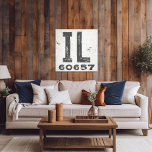 Farmhouse Rustic State Zip Code Illinois Canvas Print<br><div class="desc">This rustic sign is a simple way to display your love for home. The zip code can be personalized with any zip code in the state. Makes a great gift. Created by Simply Farmhouse Press.</div>