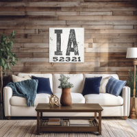 Farmhouse Rustic State Zip Code Iowa
