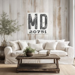Farmhouse Rustic State Zip Code Maryland Canvas Print<br><div class="desc">This rustic sign is a simple way to display your love for home. The zip code can be personalized with any zip code in the state. Makes a great gift. Created by Simply Farmhouse Press.</div>