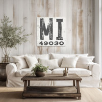 Farmhouse Rustic State Zip Code Michigan