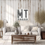 Farmhouse Rustic State Zip Code Montana Canvas Print<br><div class="desc">This rustic sign is a simple way to display your love for home. The zip code can be personalized with any zip code in the state. Makes a great gift. Created by Simply Farmhouse Press.</div>