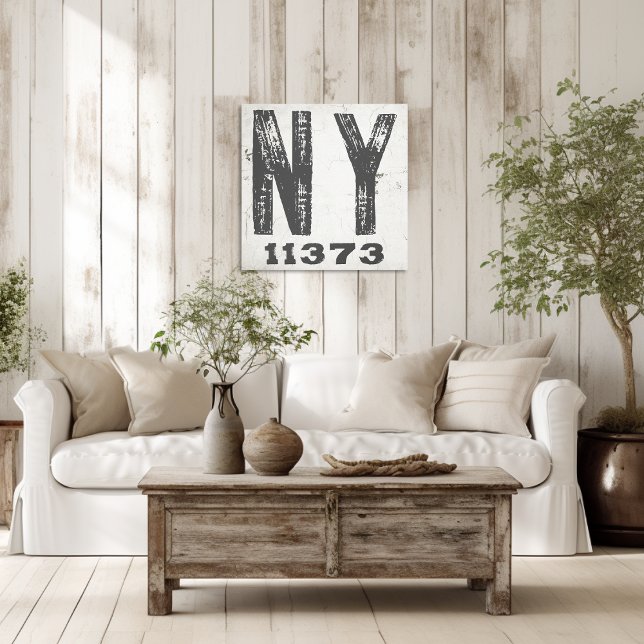 Farmhouse Rustic State Zip Code New York Canvas Print (Creator Uploaded)