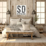 Farmhouse Rustic State Zip Code South Dakota Canvas Print<br><div class="desc">This rustic sign is a simple way to display your love for home. The zip code can be personalized with any zip code in the state. Makes a great gift. Created by Simply Farmhouse Press.</div>