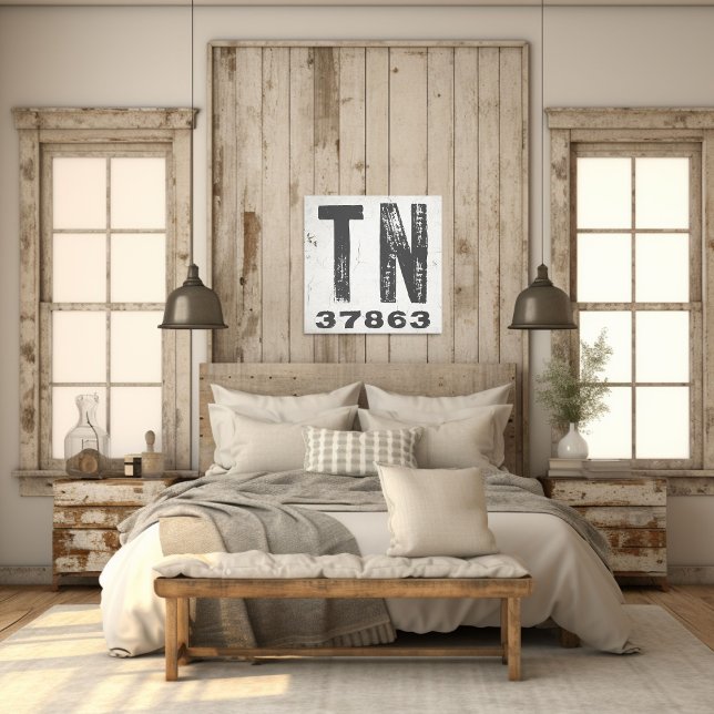 Farmhouse Rustic State Zip Code Tennessee Canvas Print (Creator Uploaded)