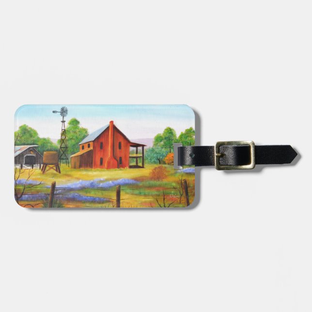 Farmhouse Scene Luggage Tag (Front Horizontal)