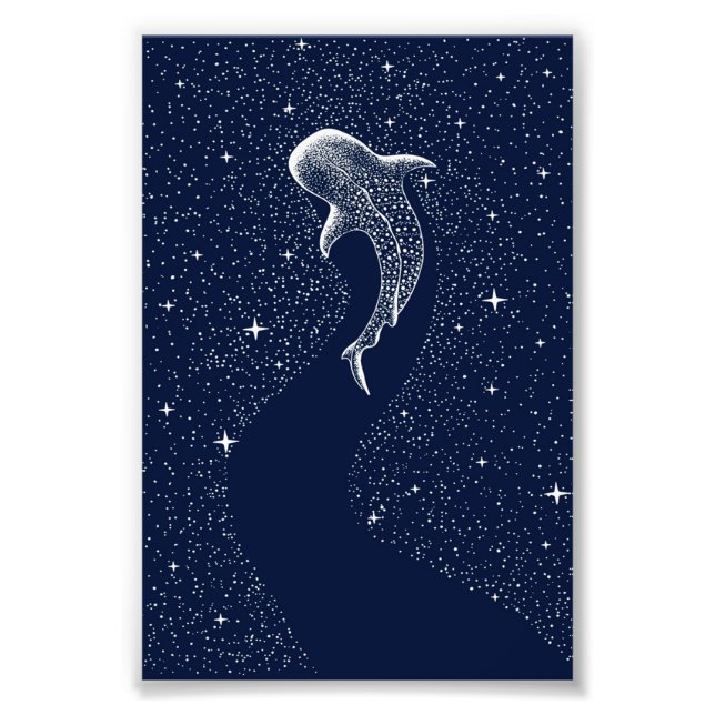 Farmhouse Sharks Art | Flower Shark Vintage Photo Print (Front)