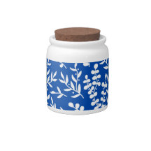 Farmhouse simple floral pattern on blue 