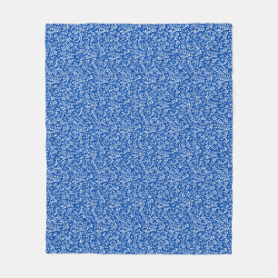 Farmhouse simple floral pattern on blue fleece blanket