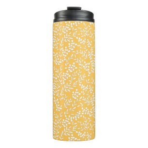 Farmhouse simple floral pattern on yellow  thermal tumbler